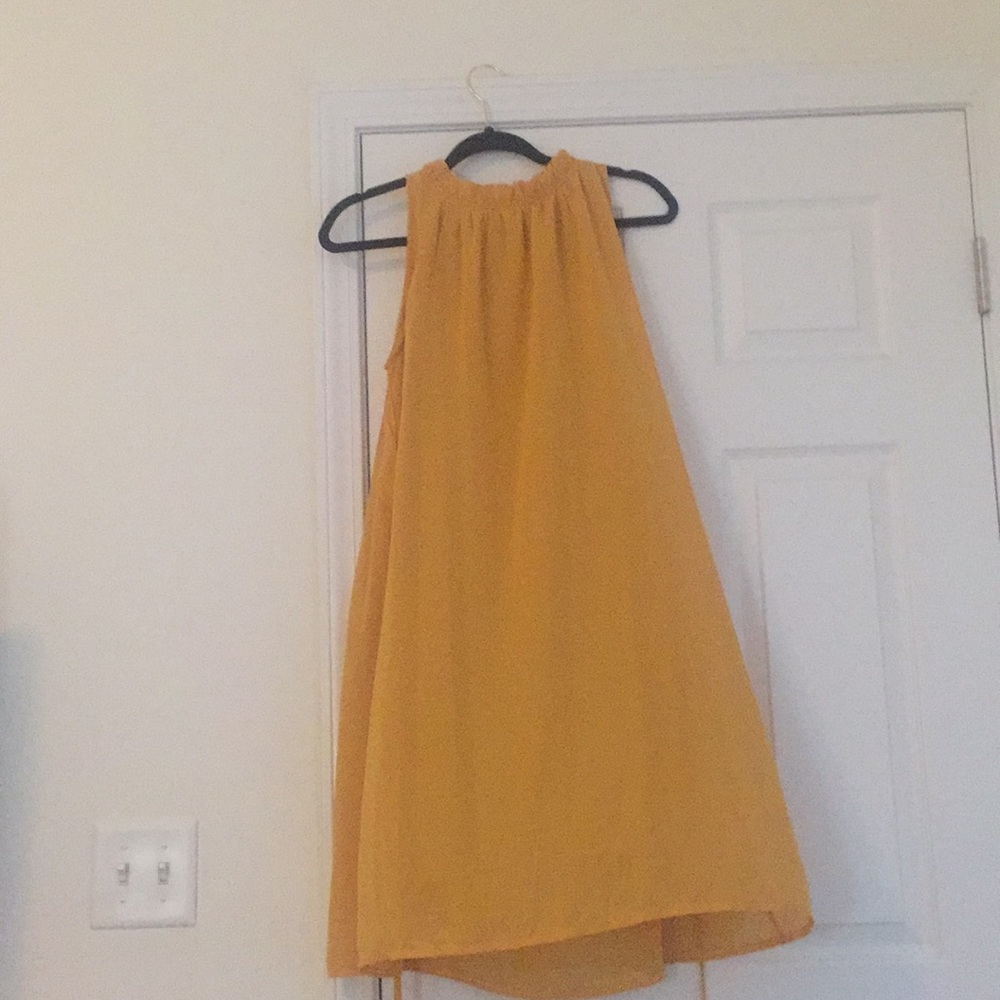 Yellow ruffled neck dress